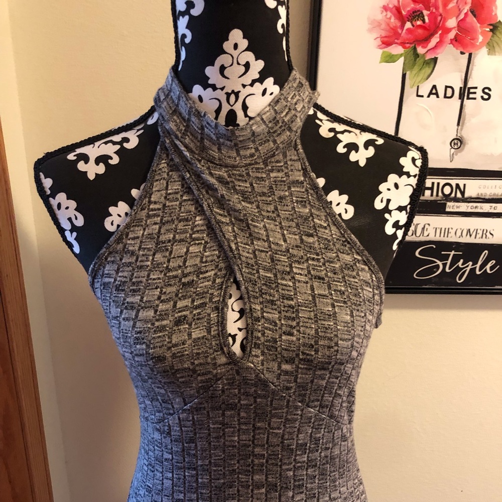 Keyhole Front MIDI Ripped Dress - Picture 2 of 3